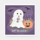 Niedlicher Geist mit kalten Pumpkin Gewürz Latte N Serviette (Vorderseite)