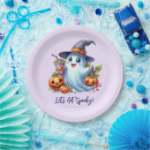 Niedlicher Geist mit leckeren Getränken, Halloween Pappteller (Party)