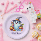 Niedlicher Geist mit leckeren Getränken, Halloween Pappteller (Party)