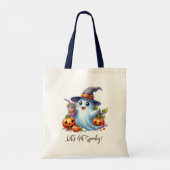 Niedlicher Geist mit leckeren Getränken, Halloween Tragetasche (Rückseite)