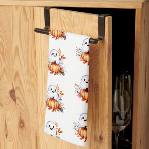 Niedlicher Geist mit Pumpkin Design Küchentücher