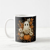 Niedlicher Geist mit Pumpkin & Fall Blume - Hallow Kaffeetasse (Links)