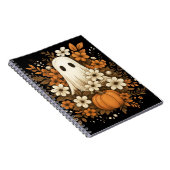 Niedlicher Geist mit Pumpkin & Fall Blume - Hallow Notizblock (Rechte Seite)