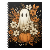 Niedlicher Geist mit Pumpkin & Fall Blume - Hallow Notizblock (Vorderseite)