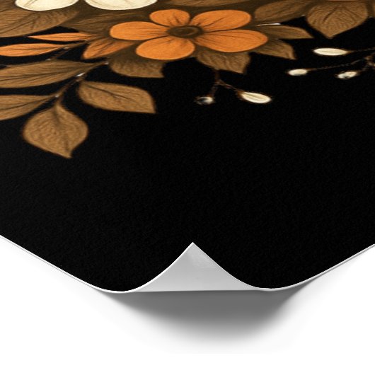 Niedlicher Geist mit Pumpkin & Fall Blume - Hallow Poster (Ecke)