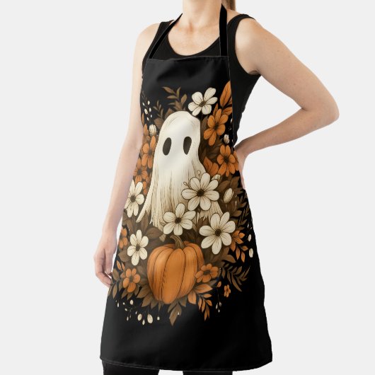 Niedlicher Geist mit Pumpkin & Fall Blume - Hallow Schürze (InSitu)