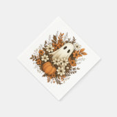 Niedlicher Geist mit Pumpkin & Fall Blume - Hallow Serviette (Ecke)