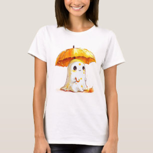 Niedlicher Geist mit Pumpkin Umbreich Halloween T  T-Shirt