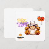 Niedlicher Geist mit Pumpkins Trick oder Treat Hal Einladung (Vorne/Hinten)