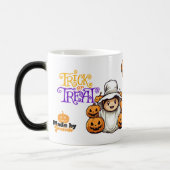 Niedlicher Geist mit Pumpkins Trick oder Treat Hal Verwandlungstasse (Links)