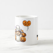 Niedlicher Geist mit Pumpkins Trick oder Treat Hal Verwandlungstasse (Mittel)