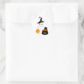 Niedlicher Geist mit schwarzer Katze feiert hallow Runder Aufkleber (Tasche)