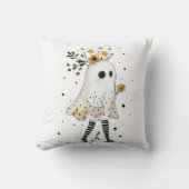 Niedlicher Geist mit Sonnenblumen Whimsical Hallow Kissen (Vorderseite)