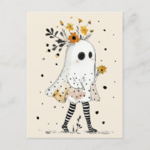 Niedlicher Geist mit Sonnenblumen Whimsical Hallow
