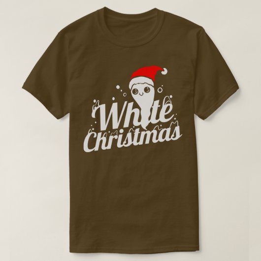 Niedlicher Geist mit Weihnachtsmannmütze bringt We T-Shirt (Design vorne)