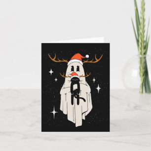 Niedlicher Geist mit Weihnachtsmannmütze mit schwa Karte