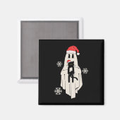 Niedlicher Geist mit Weihnachtsmannmütze mit schwa Magnet (Vorderseite/Rückseite)