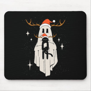 Niedlicher Geist mit Weihnachtsmannmütze mit schwa Mousepad