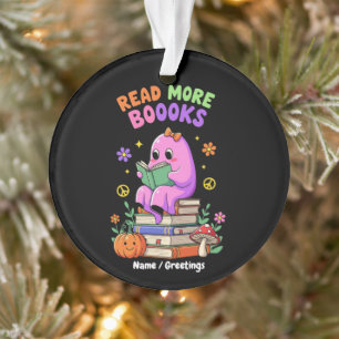 Niedlicher Geist "Read More Booooks" Witziges Hall Ornament