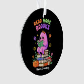 Niedlicher Geist "Read More Booooks" Witziges Hall Ornament (Vorderseite)
