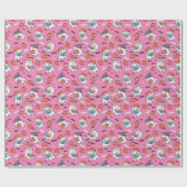 Niedlicher Geist Reading ein Buch Halloween Pink O Geschenkpapier (Flach)