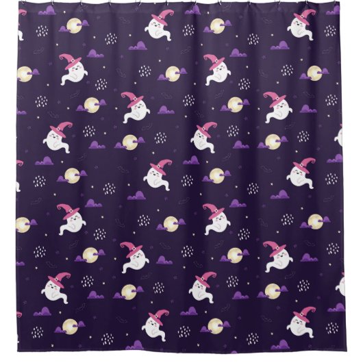 Niedlicher Geist und Monde Duschvorhang (Vorderseite)