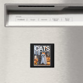 Niedlicher Geist und Schwarze Katze Funny Hallowee Magnet (In Situ (Geschirrspüler))