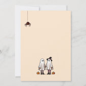 Niedlicher Geistertrick oder Halloween-Party behan Einladung (Rückseite)