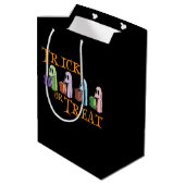 Niedlicher Geistertrick oder Treat Bag Mittlere Geschenktüte (Rückseite Schrägansicht)