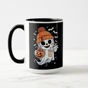 Niedlicher Geistertrinkkaffee zu Halloween-Eiskaff Tasse