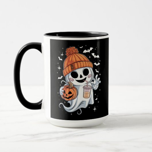 Niedlicher Geistertrinkkaffee zu Halloween-Eiskaff Tasse (Links)
