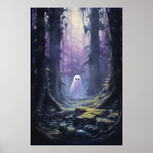 Niedlicher Geisterverlust im Spooky-Wald Poster (Vorne)