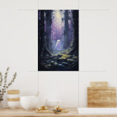 Niedlicher Geisterverlust im Spooky-Wald Poster (Küche)