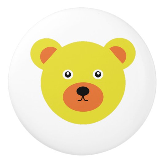 Niedlicher Gelbbbär Keramikknauf (Vorderseite)