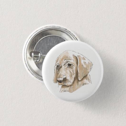 Niedlicher Gelbe Labrador Welpe Liebe Button (Vorne & Hinten)