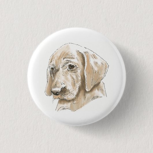 Niedlicher Gelbe Labrador Welpe Liebe Button (Vorderseite)