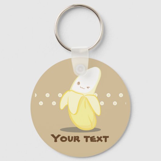 Niedlicher Gelber Bananenbaum Schlüsselanhänger (Vorderseite)