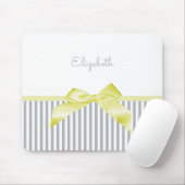 Niedlicher gelber Bow mit grauem Girl-Streifen und Mousepad (Mit Mouse)