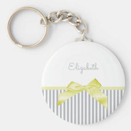 Niedlicher gelber Bow mit grauem Girl-Streifen und Schlüsselanhänger