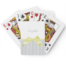 Niedlicher gelber Bow mit grauem Girl-Streifen und