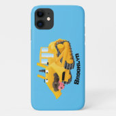 Niedlicher gelber Bulldozer-Comiczeichner Case-Mate iPhone Hülle (Rückseite)