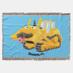 Niedlicher gelber Bulldozer-Comiczeichner Decke