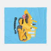 Niedlicher gelber Bulldozer-Comiczeichner Fleecedecke (Vorderseite (Horizontal))
