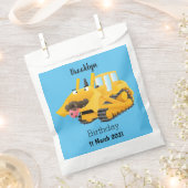 Niedlicher gelber Bulldozer-Comiczeichner Geschenktütchen (Ausgeschnitten)