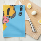 Niedlicher gelber Bulldozer-Comiczeichner Geschirrtuch (Viertel Falte)