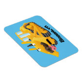Niedlicher gelber Bulldozer-Comiczeichner Magnet (Rechte Seite)