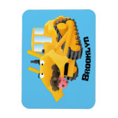 Niedlicher gelber Bulldozer-Comiczeichner Magnet (Vertikal)