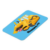 Niedlicher gelber Bulldozer-Comiczeichner Magnet (Linke Seite)