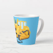 Niedlicher gelber Bulldozer-Comiczeichner Milchtasse (Rechte Ecke)