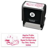 Niedlicher gelber Bulldozer-Comiczeichner Permastempel (Beispiel)